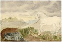 Hunter, Berwickshire Coast, Scottish Borders – 1870s watercolour painting