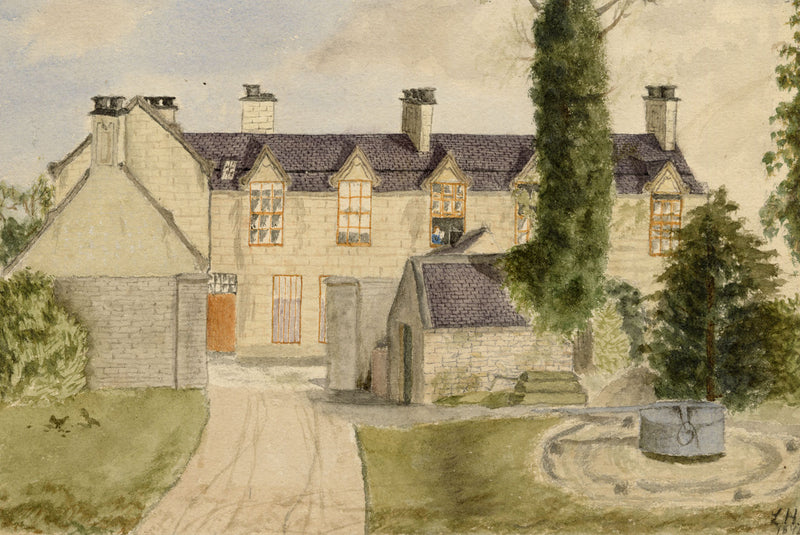 Lucy Hunter, Anton’s Hill House, Berwickshire, Scottish Borders – 1874 watercolour painting