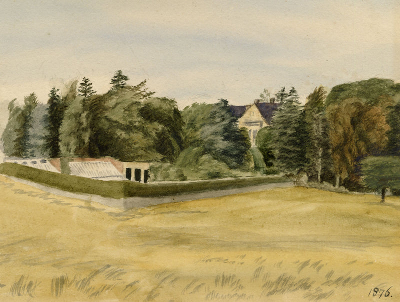 Hunter, View towards Anton’s Hill House, Berwickshire, Scottish Borders – 1876 watercolour painting