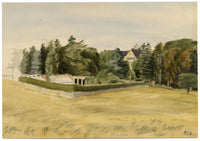 Hunter, View towards Anton’s Hill House, Berwickshire, Scottish Borders – 1876 watercolour painting