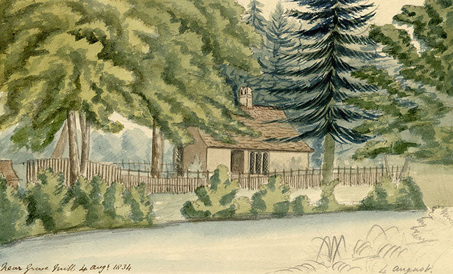 E. Woodville Ricketts, Near Grove Mill, Watford, Hertfordshire – 1834 watercolour painting