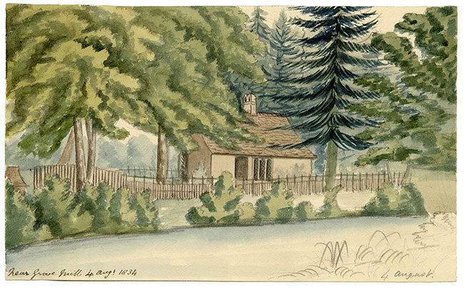 E. Woodville Ricketts, Near Grove Mill, Watford, Hertfordshire – 1834 watercolour painting