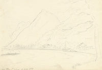 E. Woodville Ricketts, On the Ticino River, Switzerland – 1838 graphite drawing