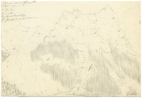 E. Woodville Ricketts, Eiger Mountain with Ice Mapping, Swiss Alps – 1838 graphite drawing