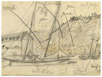 E. Woodville Ricketts, Normandy Country House, Cherbourg, France – 1829 graphite drawing