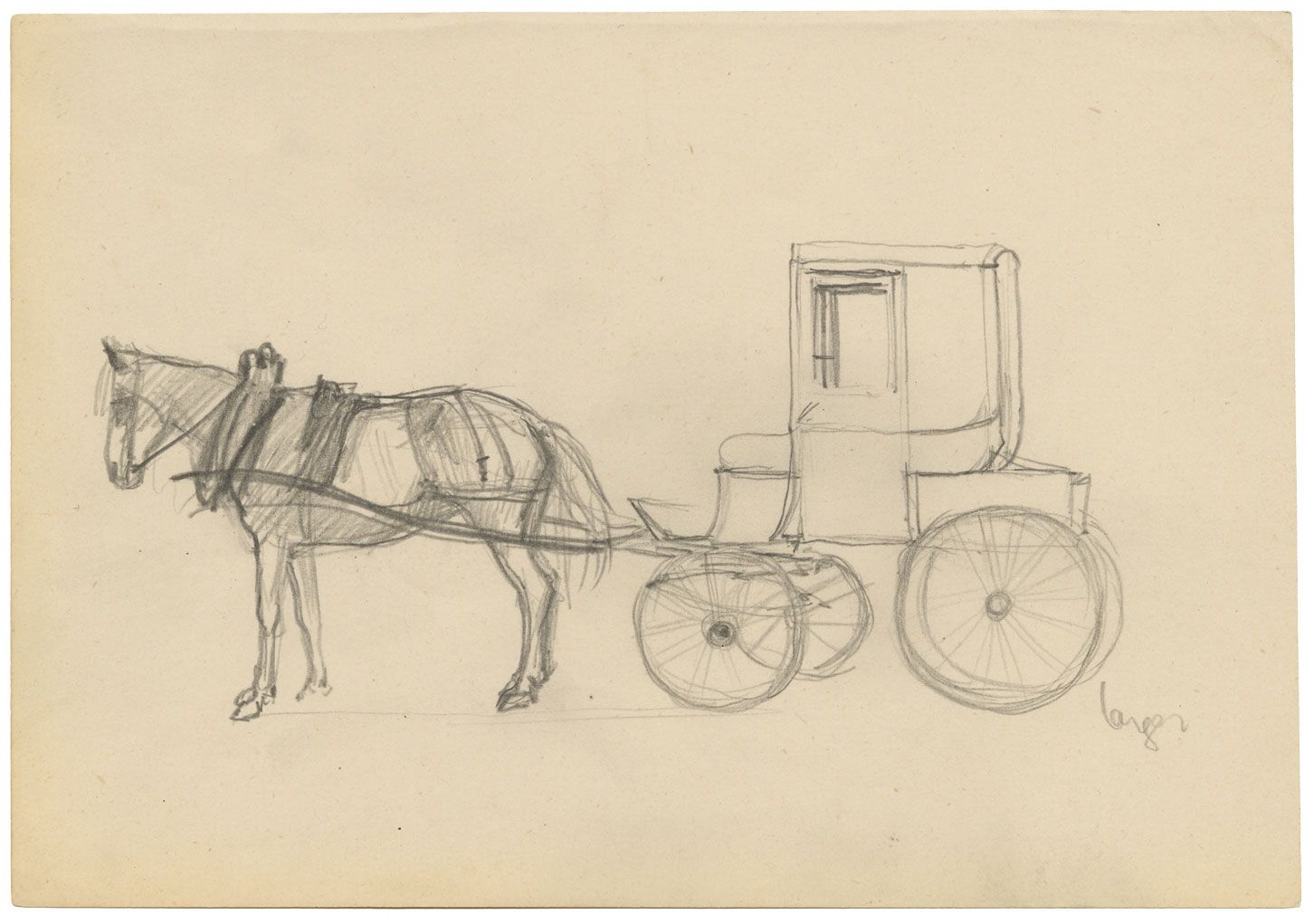 Paul Sandby (1731-1809) - A two-wheeled carriage