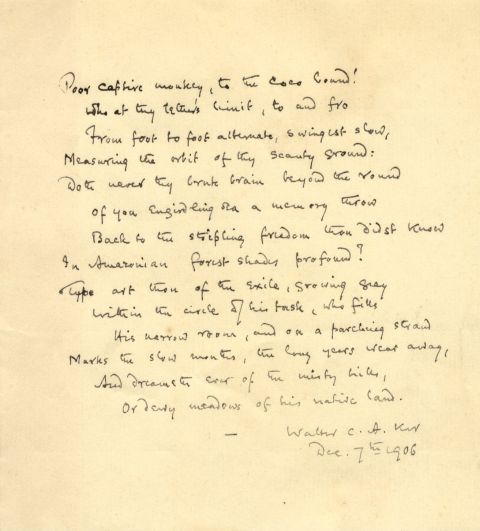 Walter Charles Alan Ker, Original 1906 Unpublished MSS Poem by Tennyson ...