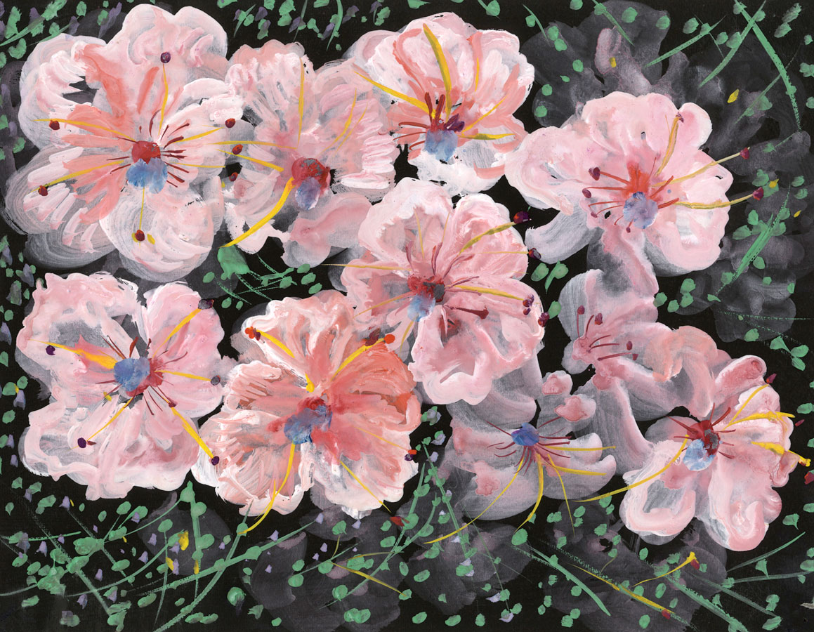 Gustave Bourgogne Fleurs Rose Pale Mi Siecle Peinture A La Gouache Ebay